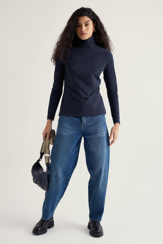 Landing Roll Neck Top in GOTS-Certified Organic Cotton