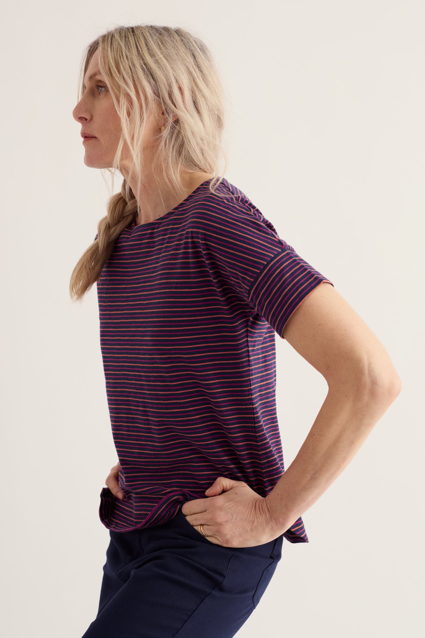 Bryher View Stripe T-Shirt in GOTS Organic Cotton