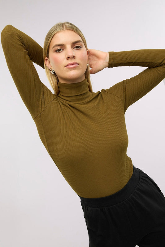 Traveller Rib Roll Neck Top