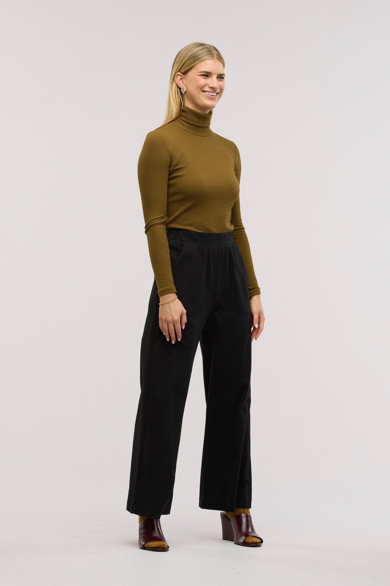 Traveller Rib Roll Neck Top