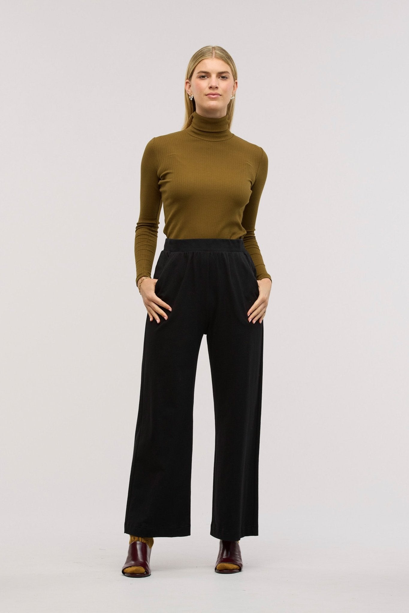 Traveller Rib Roll Neck Top