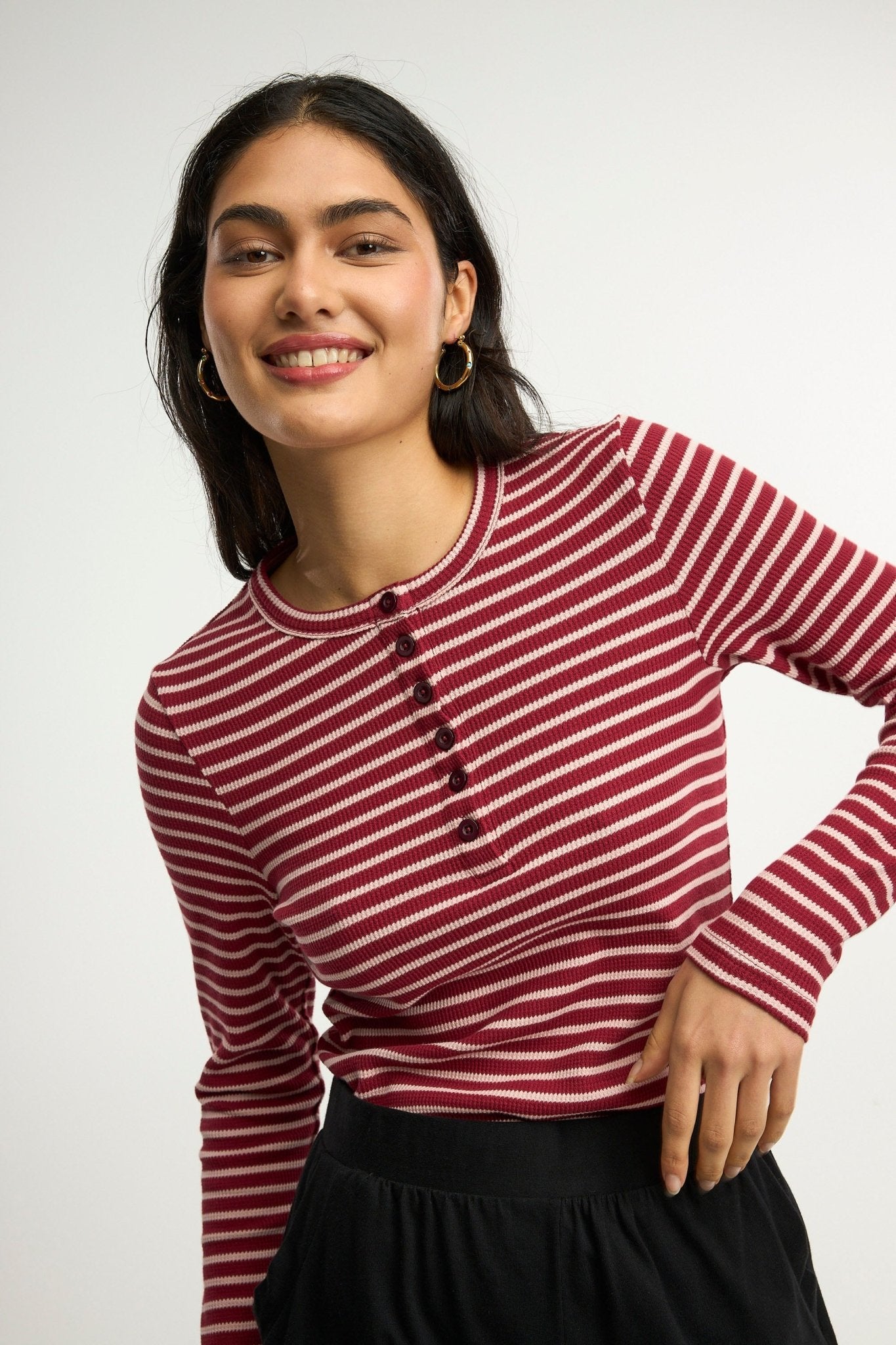 Traveller Waffle Henley Top